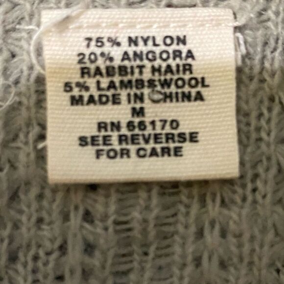 Sleeping On Snow Sage Angora Lamb Wool Blend SZ Medium Dainty Poinell Cardigan - Picture 9 of 11